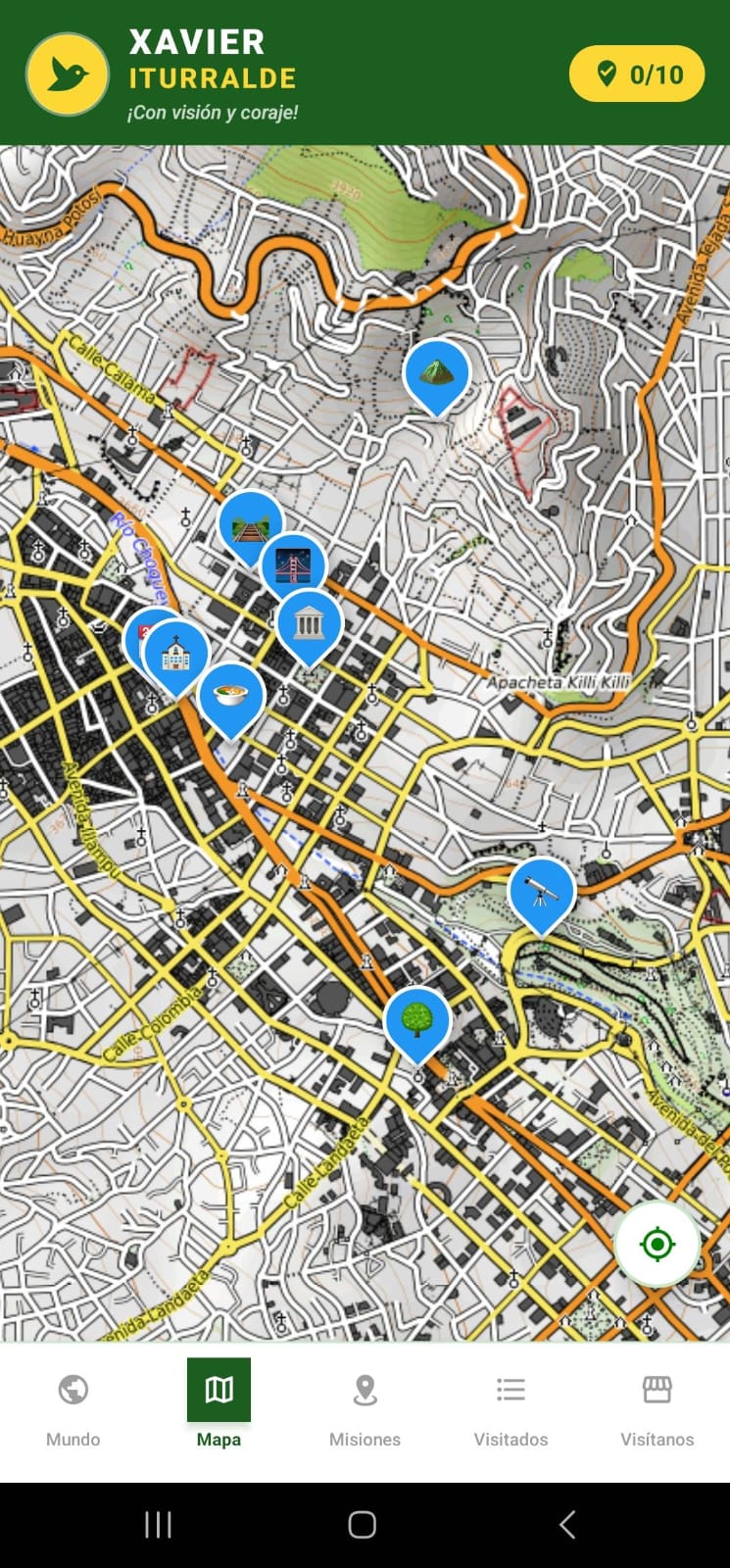 Mapa - Ubicaciones reales